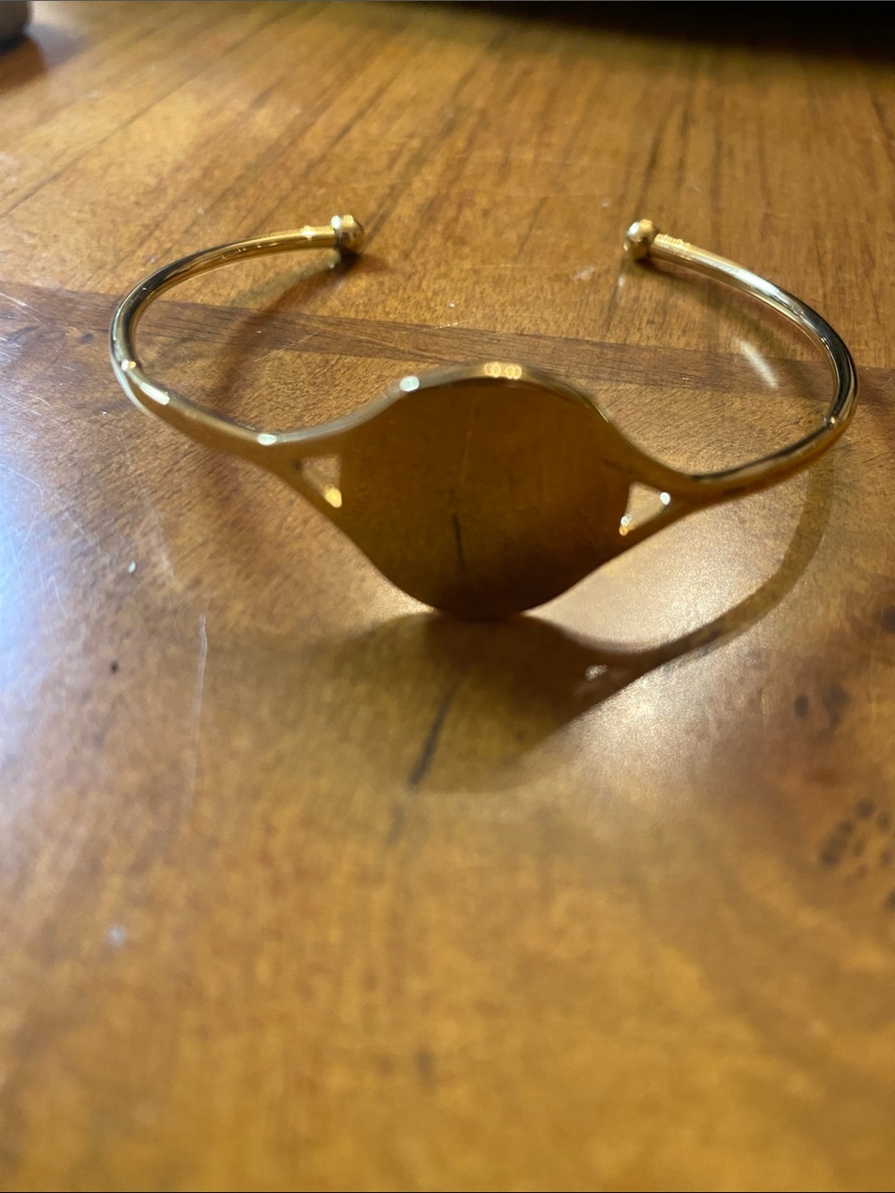 Plunder Gold-Tone Open Shield Cuff Bracelet